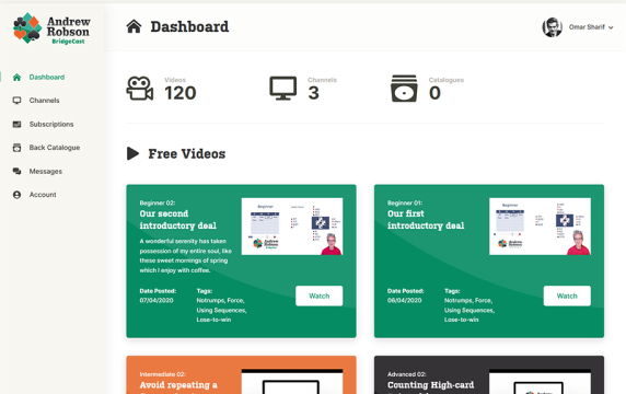 BridgeCast’s original Dashboard view